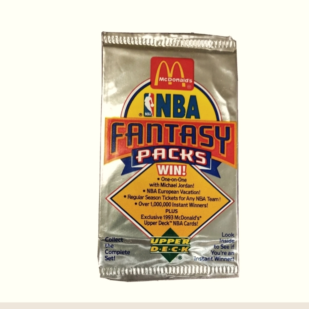🛑🆕🏀McDonald's NBA Basketball Fantasy Foil Pack Sealed Pack 1992